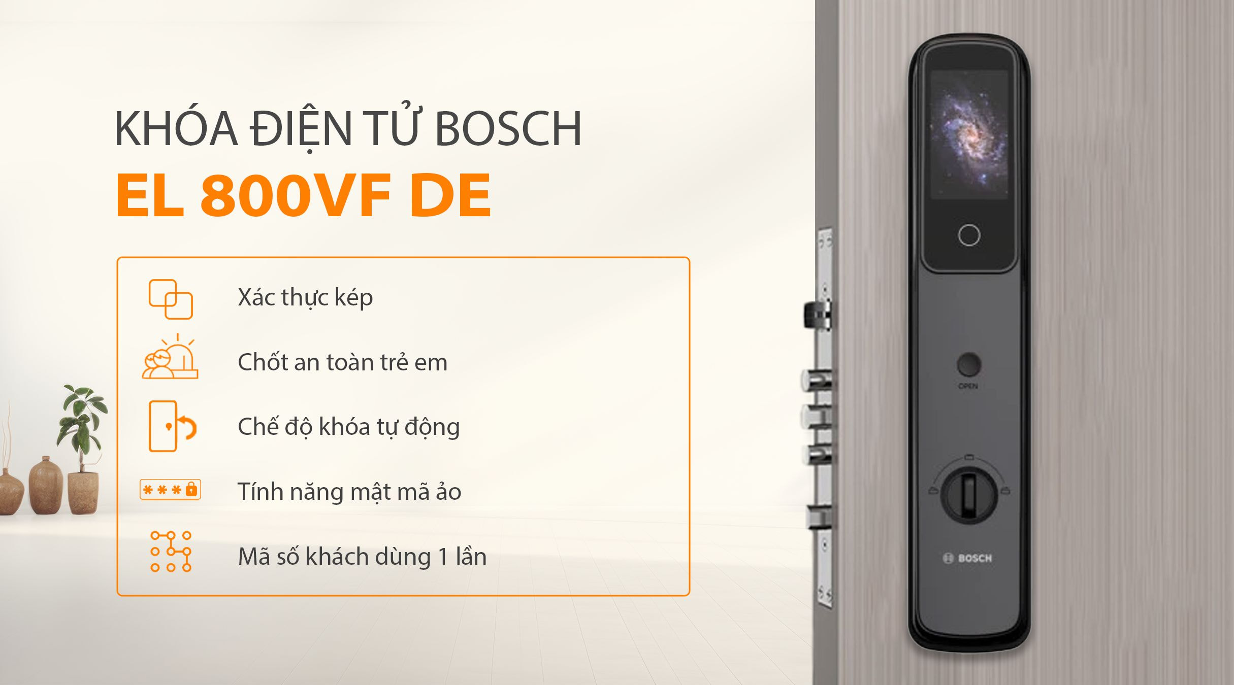 Tính năng bảo mật khóa BOSCH EL 800VF DE